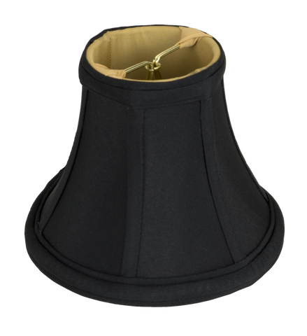 Bell Shantung Chandelier with Piping and Gold Lining