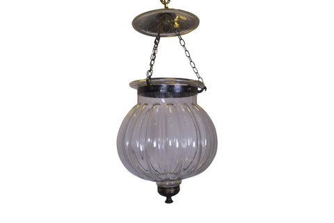 Pumpkin Glass Bell Jar Chandelier, with Three Light Body