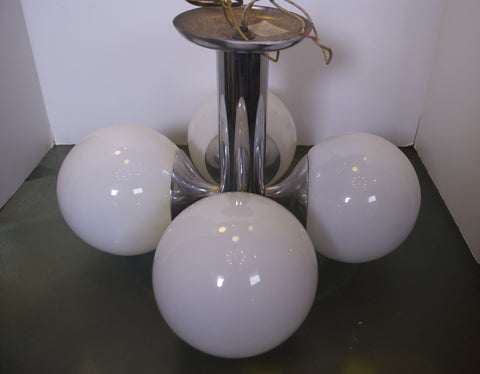 Mid-Century Modern Polished Nickel Ceiling Fixture
