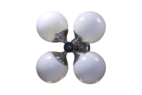 Mid-Century Modern Polished Nickel Ceiling Fixture