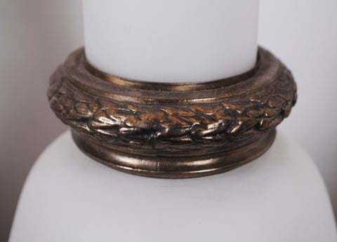 Pair of White Milk Glass Lamps