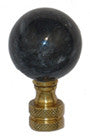 Black Round Marble Finial with Brass Base